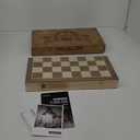 AMEROUS 15 Inches Magnetic Wooden Chess Set - 2 Extra Queens - Folding Board - Pieces Storage Slots, Handmade Portable Travel Chess Game - Beginner Chess Set for Kids, 6 up Age