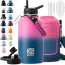 DYSANKY 32 oz Insulated Water Bottle | Thickened Stainless Steel Vacuum Metal | Portable Sports Water Jug for Gym and Hiking with Straw, Carrier Bag, Handle Strap | BPA-Free 32 oz, Black