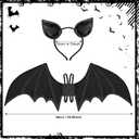 quescu Bat Wings and Ears Headband,Black Wing Set Dress Up Accessories for Halloween Bat Costumes