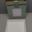 Youngever 2 Pack Plastic Serving Trays, Square Serving Platter for Parties, 10 inch x 10 inch (White)