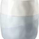 DOWAN Utensil Holder, 6.5 Large Utensil Holder for Kitchen Counter, Ceramic Utensil Crock with Table-Protection Cork Mat, Utensil Organizer Caddy for Tongs, Spoons (White & Blue)