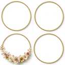 HOHIYA 20 Inch Metal Floral Hoop Rings 4 Pack 4mm Thick Heavy Duty Gold Craft Hoops for Dream Catcher Macrame Wedding Wreath and DIY Wall Decor