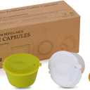 RECAPS Refillable Reusable Coffee Pods Compatible with Dolce Gusto Brewers 3 Pack (Yellow Green White)