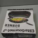 Elite Gourmet Countertop Electric Burner, 1000W Cast Iron Hot Plate, 7 Heat Settings, Portable Cooktop for RV, Dorm, Office & Small Kitchens, Road-Ready & Compact, Black (Single)