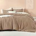 Litanika Taupe King Size Comforter Set, 3 Pieces Tufted Boho Farmhouse Bedding Comforter Sets, Lightweight Fluffy Comforter Bed Set for All Season (104x90In Comforter and 2 Pillowcases)  