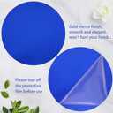 Thyle 12 Pcs 10 Inch Acrylic Round Mirrors for Tables Centerpieces Circle Mirrors Candle Plates for Wall Wedding Table Centerpieces for Baby Shower Party, Thickness 1 mm (Blue)