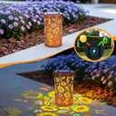 Colorful Solar Lanterns Outdoor Waterproof, Birthday Gifts for Women Mom Grandma, Hanging Sunflower Solar Lanterns, Metal Lanterns Decorative Outdoor for Yard, Patio, Porch, Garden