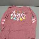 Easter Shirt for Women: Happy Easter Shirts Bunny Shirt Cute Rabbit Graphic T Shirts Casual Long Sleeve Tee Tops(Pink1, Small)