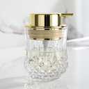 Glass Soap Dispenser,Bathroom Hand Liquid Soap Dispensers,Refillable Dish Soap Dispenser for Gold Pump,Lotion Dispenser for Bathroom,Kitchen (Clear/Gold Liquid Pump)