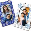 clothmile 2 Pieces Sparkle Snowflake Photo Frame 4x6 Inch Picture Display Winter Christmas Frame Decorations for Tabletop Wooden Frame Home Decorative Xmas Holiday Gift