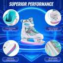 Adjustable Ice Skates for Kids Girls Boys, 4 Size Adjustable Beginner Ice Hockey Skates for Youths Teen, Warm Ice Skating Shoes with Electroplated Color-Changing Blades for Outdoor and Rink Small (11C-1 US) Little Kids