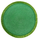 15 inch Round Braided Placemats Set of 12 Non Slip Heat Resistant Round Table Mats Washable Place Mats for Dinner Party Table Decoration (Green)