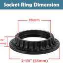 Aspen Creative 21055-14 Lamp shade phenolic screw collar rings for medium-base E26 Socket, 39mm Inner diameter, black finish, 4 Pack