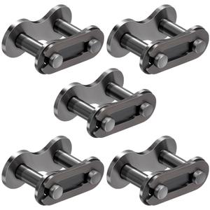 OIIKI 5 PCS Roller Chain Offset Link #41, Steel Alloy Master Connector Link, Heavy Duty Crank Link Suitable for Motorcycle, Bike, Home and Industrial Machinery, Sports Utility Vehicles