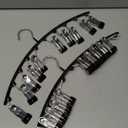 Volnamal Legging Organizer for Closet, 2 Pack Metal Yoga Pants Hangers w/10 Clips Holds 20 Leggings, Space Saving Hanging Closet Organizer w/Rubber Coated Closet Organizers and Storage, Black