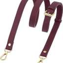 uxcell Genuine Leather Purse Strap, 41.7"-51.2" Adjustable Crossbody Replacement Straps 0.7" Width for Women Handbags Shoulder Bag (Burgundy, Gold Buckle)