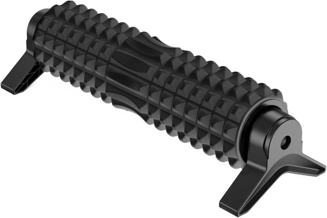 New Upgrade Bracket Foam Roller with Stand for Back Leg Pain, 21 Inch Firm Deep Tissue Muscle Massager for Sore Muscles (Black)