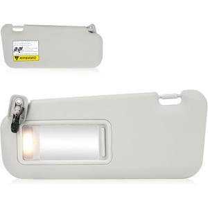 Sun Visor for Mazda 3 2010 2011 2012 2013, Left Driver Side Gray Sunvisor with Light Replacement BBM2-69-320C-75