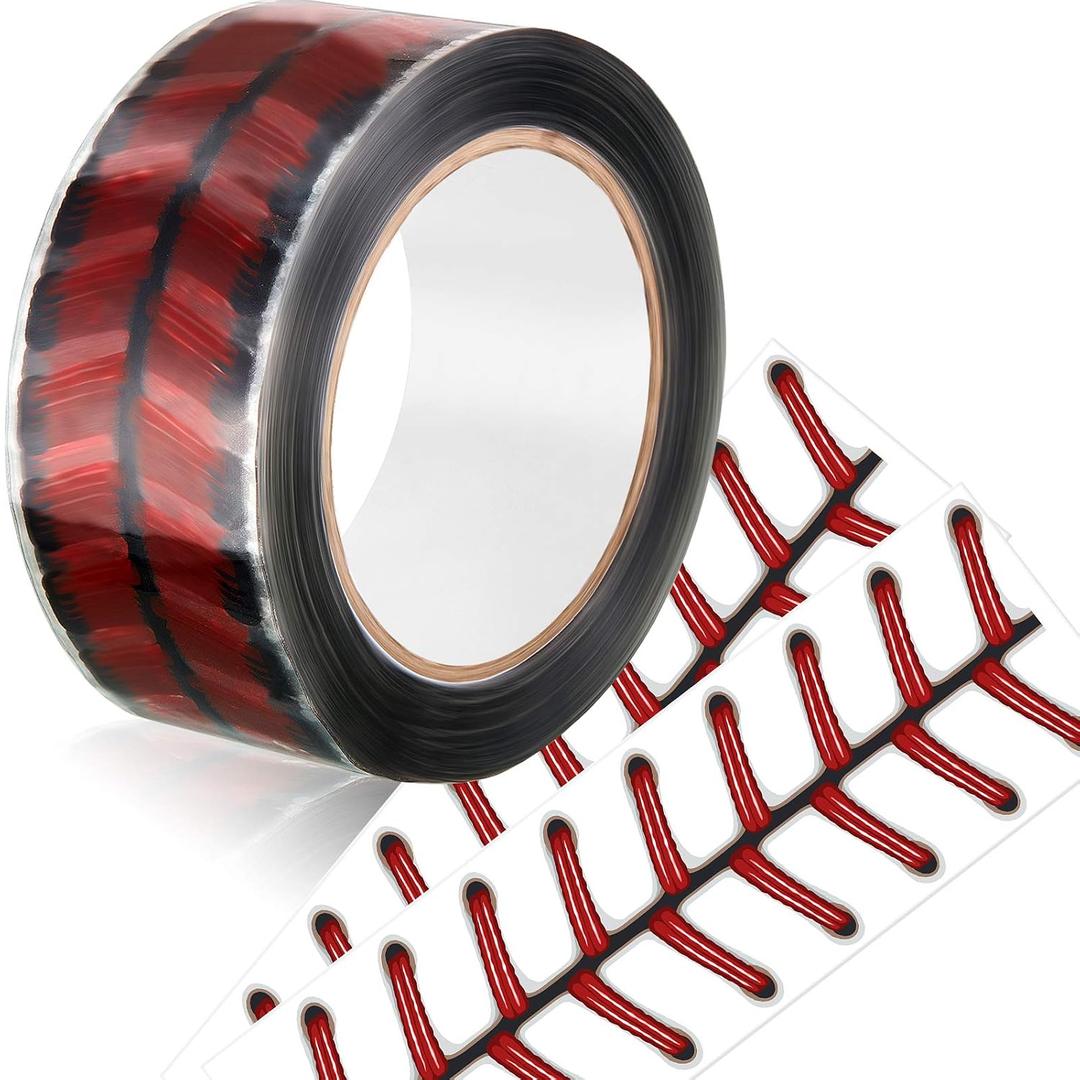 Outus 110 Yards Baseball Stitch Tape 1.9'' Wide Decorative Adhesive Baseball Tape Team Stitching Lace Packing Seam for Gift Wrapping Craft Enthusiast Sports Decorations