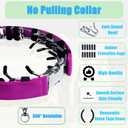 Prong Training Collar for Dogs, Adjustable Dog Training Pinch Collar with Quick Release Buckle, No Pull Collar for Medium Large Dogs, Extra Link and Caps (Pink, M/ L(17-23" Neck, 3.2mm))