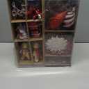 SHareconn 65pcs Christmas Tree Ornaments Set, Shatterproof Christmas Gingerbread Man Balls Bulk Gift Boxes, Hanging Plastic Decorative Baubles for Xmas Trees Decorations, Holiday Party, Red White (65CT) (Designs May Vary)