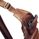 Leather Sling Bag Backpack for Men Women Crossbody Shoulder Chest Day Pack Outdoor Travel Camping Tactical Daypack