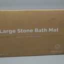 Extra Large Stone Bath Mat, 30'' x 17'' Diatomaceous Earth Non-Slip Stone Shower Mat, Super Absorbent Diatomite Stone Mats for Bathroom Dark Gray XL Flow