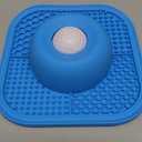 PetsHome Slow Feeder Dog Bowls & Lick Mat for Liquid and Thick Treat, Anti-Slip Dog Lick Bowl with Interactive Rolling Ball, 5/6 Cup Pup Licking Toy for Large Medium Small Dogs and Cats Blue