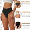 Womens High Rised Cotton Underwear Soft Breathable Panties Deep Length Briefs Underpant Multipack (Black,White, XS)