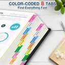 H4D 120 Pack Insertable Binder Dividers with 8 Tabs, Multicolor Tab Dividers for 3-Ring Binder, Gold-Reinforced Holes, Letter Size
