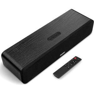 Saiyin Sound Bar - 40W Wooden TV Soundbar Speaker with Bluetooth/ARC/Optical/AUX, Wall-mountable Home Theater Surround Sound System