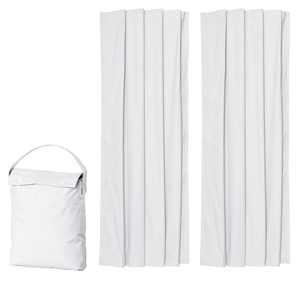 Amazon Basics Portable Blackout Curtain Shade with Suction Cups, Noise Reducing, Energy Saving, 50"W x 78"L, White, 2-Pack