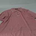 Kallspin Men's Vintage Knitted Polo Shirt Short Sleeve Solid Collared Golf Shirts with Button, XL