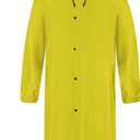 iCreek Long Raincoat 8000mm Waterproof, Lightweight Packable Hooded Rain Jacket for Men Women Hiking Camping Work Outdoors (Large, Yellow)