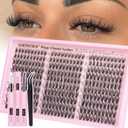 Goddvenus Lash Clusters Kit Wispy Eyelash Clusters Lashes Natural DIY Lash Extension Kit 10-16mm Cluster Eyelash Extensions Kit 300pcs C Curl Individual Lashes Cluster Eyelash (With Tweezers)