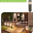 hykolity Low Voltage Landscape Lights, 3W 120LM 12V-15V LED Round Bollard Light, Wired Outdoor Walkway Light Path Lights for Yard Lawn, Aluminum Construction, 30 Watt Equivalent, 6 Pack