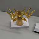 Christmas Stocking Holders for Mantle 3D Reindeer Stocking Hangers Hooks Mantel Garland Clips Metal Grips for Xmas Fireplace Decorations (Set of 2, Gold)