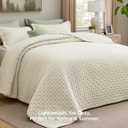 Bedsure Quilts Queen Size - Cream Bedspread Queen Size & Lightweight Comforter, Modern Cottage Coverlet with Clover Pattern, Ultra Soft All-Season Bedding, 90 x 96 Inches | Stitch-Free Quilting, Ultra Soft, Lightweight, Machine Washable, Pet-Friendly