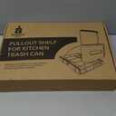 Pull Out Trash Can Under Cabinet Shelf - Under Sink Trash Can Pull Out Slider for 3040 Quart Cans Up to 125 lb - Cabinet Trash Can Pull Out Kit w/Garbage Bag Holder - (Can Not Included)