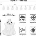 Abeja Ghost String Lights, 8.5 FT Cute Decoration with 10 White Ghost Light, Waterproof Ghost String Lights for Tree, Window, Yard Decorations