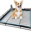 Puppy Potty Tray for Small Dogs, 304 Stainless Steel Pee Pad Holder with Fire Hydrant Pee Post & 10 Pads, 23 x 21.7 in Indoor Dog Potty for Apartment & Puppy Training