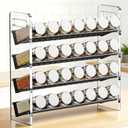 Nieifi Transparent & Black Spice Rack Rustproof, without Seasoning Jars,4-Tier Transparent ABS Plastic Spice Rack Organizer for Cabinet and Countertop,Thickened Corrosion-Resistant-Tiered Kitchen