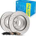PHILTOP Brake Kits Front Brake Pads and Rotors Kit for Chevrolet 2002-2005 Trailblazer, GMC 2002-2005 Envoy, Buick 2004-2005 Rainier Drilled and Slotted Brakes Rotors Ceramic Brake Pads 55069+D882.