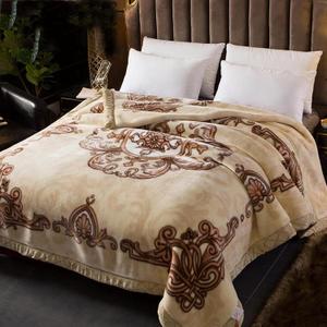 11 Lbs Heavy Korean Mink Blanket King Size - Silky Soft and Warm, 2 Ply Reversible Thick Winter Fleece Blanket- 85 x 95 Inches (Beige)