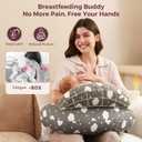 Momcozy Original Nursing Pillow for Breastfeeding-Innovative Safety Guard - Wider Feeding Pillows for More Support for Mom & Baby- Easier Nursing & Hand Free- Fit for All, Removable Cotton Cover, Grey