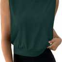 SOFIA'S CHOICE Women Workout Crop Tank Tops Cropped Sleeveless Muscle Shirt Gym Yoga Running (Green, L)