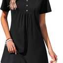 Ekouaer Women's Swimsuit Coverup Short Sleeve Bathing Suit Cover Up V Neck Beach Cover Up Dress Vacation Outfits 2026, XL