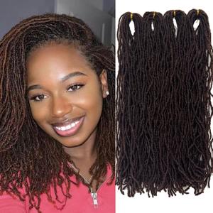 Fuax Locs Crochet Hair Super Lightweight Micro Locs 4 Pack Sister Locs Crochet Hair Synthetic braids Hair Extensions (#33, 18 Inch)
