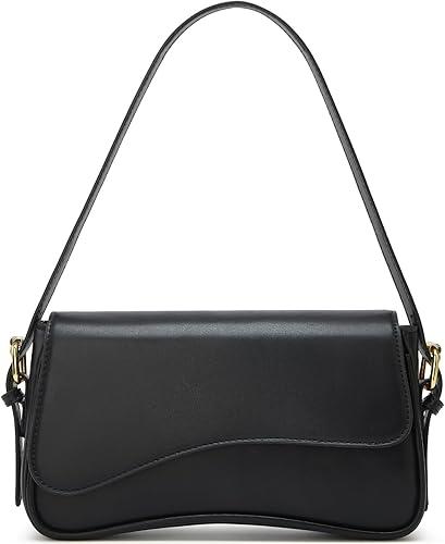 Shoulder Bag for Women Y2K Trendy Purse Vegan Leather Hobo Handbags Clutch Saddle Bag with 2 Removable Strap