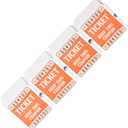 Pack of 4 L LIKED 200 Raffle Tickets, 50/50 Double Roll Tickets for Event, Raffles, Carnival, Door Prizes and Class Reward (Orange)